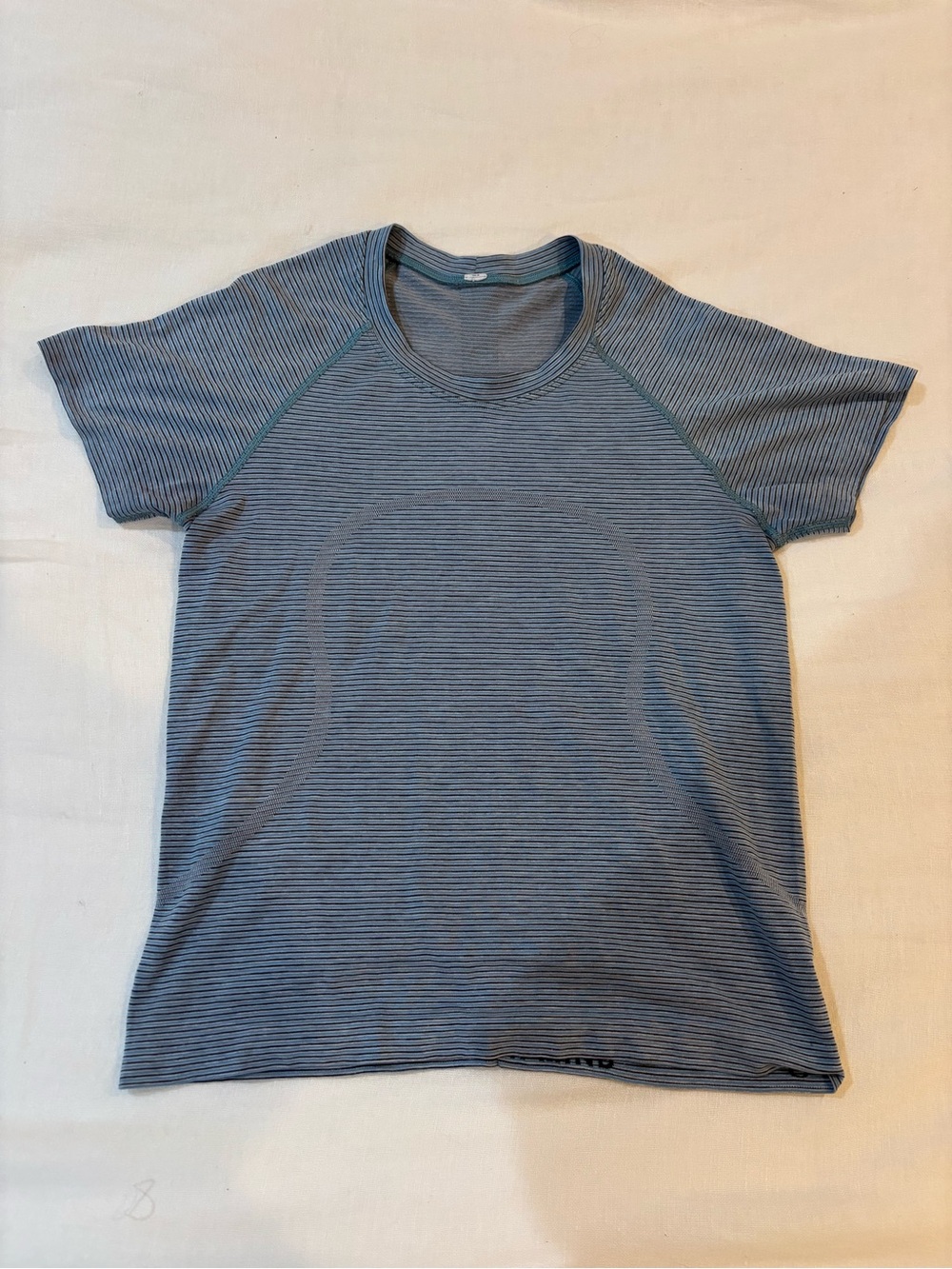 Lululemon Blue Striped Swiftly Tech Tee Race Length